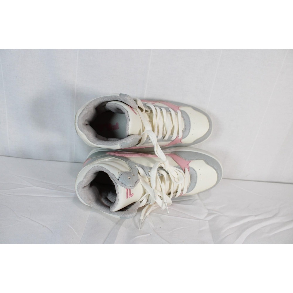 FILA High Top Sneakers Womens Gray Pink White Colorblock Lace Up Athletic Shoes - Picture 9 of 13